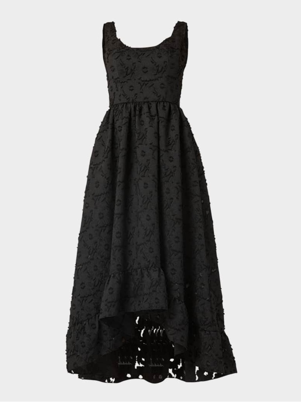 Shoshanna Black Neela High-Low Floral Jacquard Gown Size 10